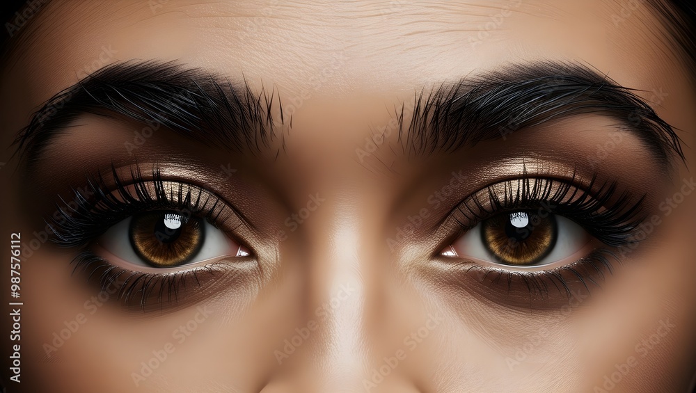 Naklejka premium Close-Up of Piercing Eyes with Determined Gaze