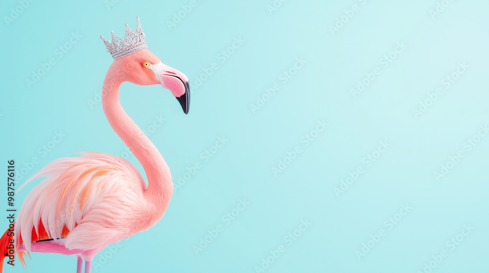 Fototapeta premium flamingo wearing diamond-studded