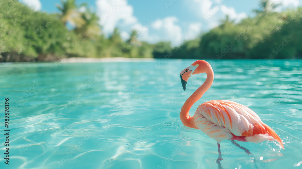 Fototapeta premium flamingo in the water