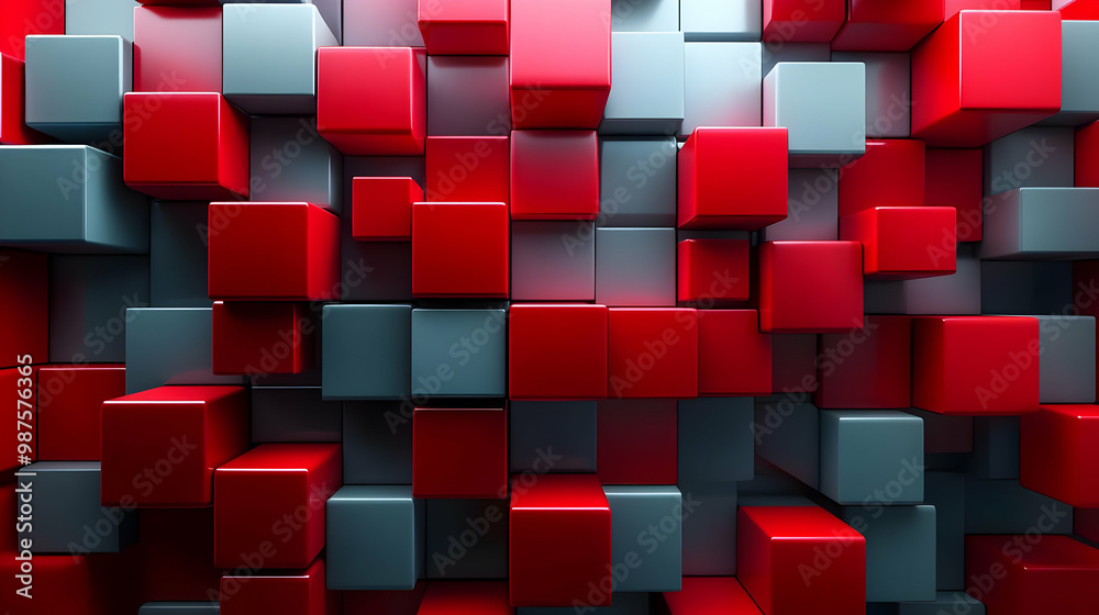 Red and Grey 3D Abstract Background