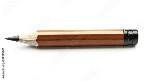 Expertly Sharpened Wooden Pencil on Clean White Background Conveying Focused Creativity