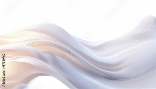 3D flat Animations loop 4K Gray tone and white color and background abstract art with waves cloth