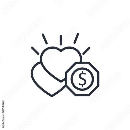 Philanthropy icon. vector.Editable stroke.linear style sign for use web design,logo.Symbol illustration.