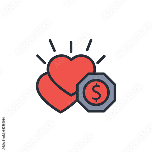 Philanthropy icon. vector.Editable stroke.linear style sign for use web design,logo.Symbol illustration.