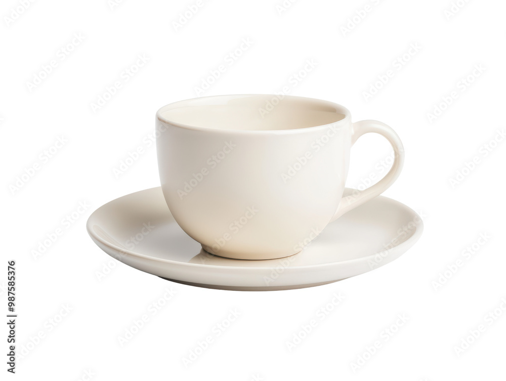 A simple white cup on a matching saucer against a black background, showcasing minimalist design. A simple white cup on a matching saucer against a black background, showcasing minimalist design.