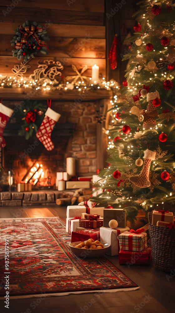 Fototapeta premium christmas tree with presents