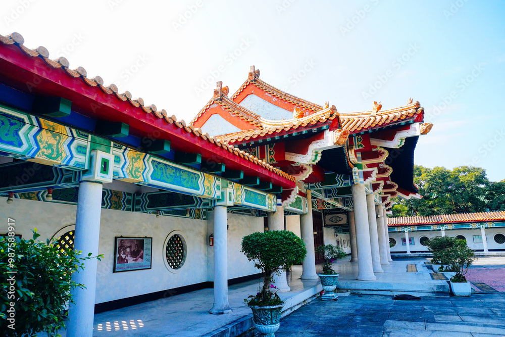 Kaohsiung, Taiwan, Republic of China, 01 25 2024: Kaohsiung Martyrs' Shrine: Destination known for a shrine dedicated to revolutionary martyrs, with scenic city views. Kaohsiung, Taiwan, Republic of China, 01 25 2024: Kaohsiung Martyrs' Shrine: Destination known for a shrine dedicated to revolutionary martyrs, with scenic city views.