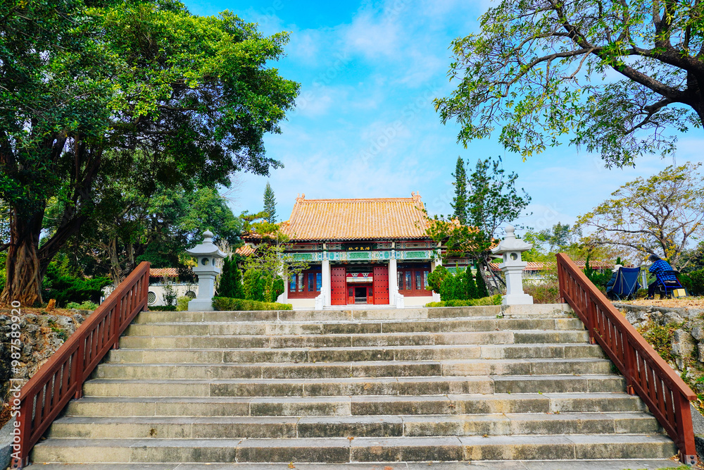 Kaohsiung, Taiwan, Republic of China, 01 25 2024: Kaohsiung Martyrs' Shrine: Destination known for a shrine dedicated to revolutionary martyrs, with scenic city views. Kaohsiung, Taiwan, Republic of China, 01 25 2024: Kaohsiung Martyrs' Shrine: Destination known for a shrine dedicated to revolutionary martyrs, with scenic city views.