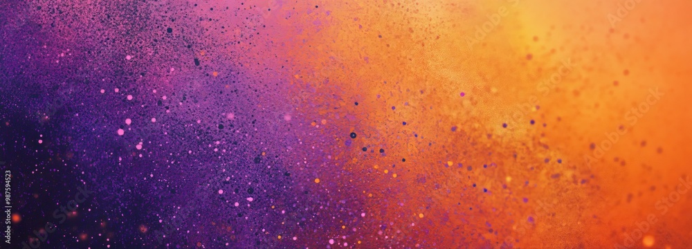 A vibrant abstract background featuring a blend of purple and orange hues with sparkling dots. A vibrant abstract background featuring a blend of purple and orange hues with sparkling dots.