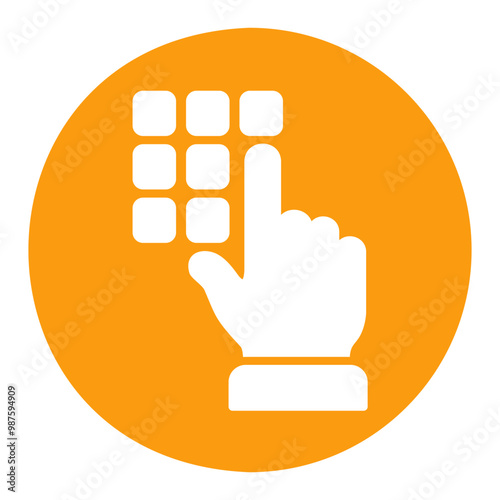 Hand finger entering pin code icon