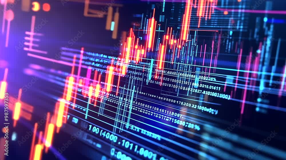 A futuristic digital graph showcasing real-time financial trends and business intelligence analytics. A futuristic digital graph showcasing real-time financial trends and business intelligence analytics.