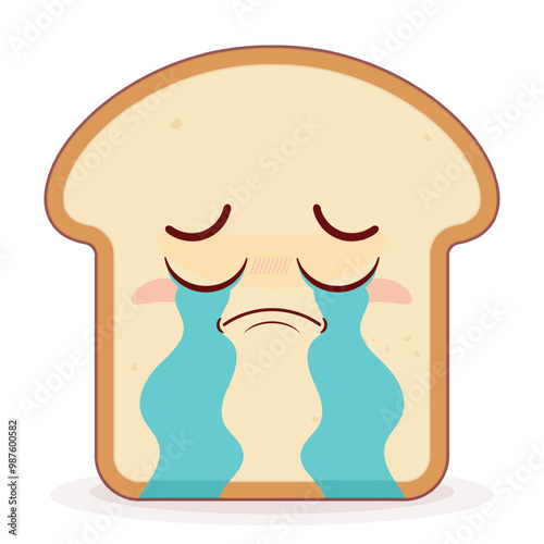 bread crying face cartoon cute