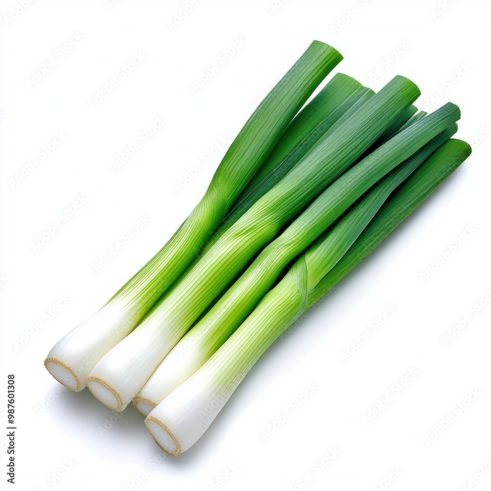 Fresh Green Spring Onions Isolated on White Background Fresh Green Spring Onions Isolated on White Background