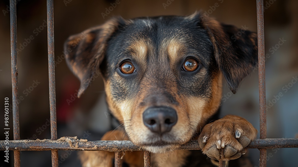 cute brown mongrel dog on the floor with a toy cute brown mongrel dog on the floor with a toy