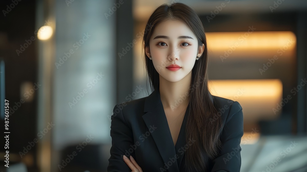 Confident Businesswoman Portrait in Office Setting Confident Businesswoman Portrait in Office Setting