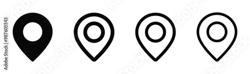 Location pin vector icons set. Location pin icons