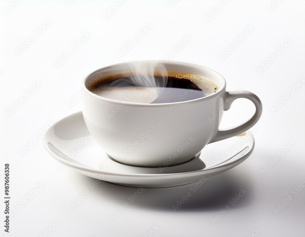 Freigestellte weiße Kaffeetasse mit aufsteigendem Dampf – Ideal für E-Commerce und Werbekampagnen Freigestellte weiße Kaffeetasse mit aufsteigendem Dampf – Ideal für E-Commerce und Werbekampagnen