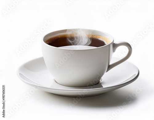 Wallpaper Mural Freigestellte weiße Kaffeetasse mit aufsteigendem Dampf – Ideal für E-Commerce und Werbekampagnen  Torontodigital.ca