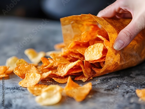 chips in a hand photo