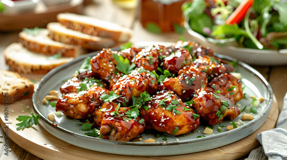 Sweet and Sour Glazed Chicken Wings with Sesame Seeds Sweet and Sour Glazed Chicken Wings with Sesame Seeds