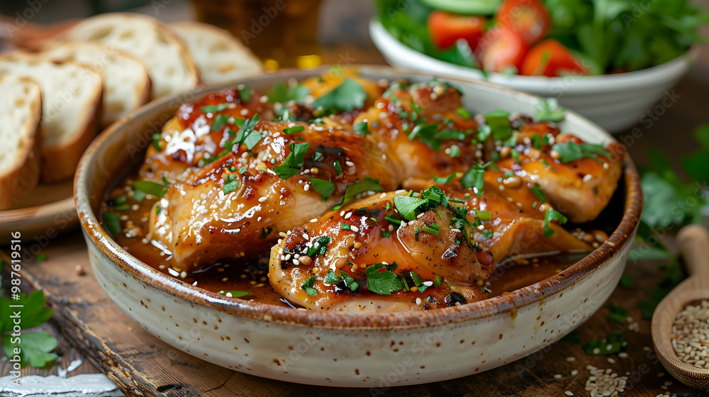 Delicious Teriyaki Glazed Chicken with Sesame Seeds Delicious Teriyaki Glazed Chicken with Sesame Seeds