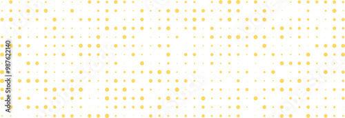 イラスト素材：ランダムなドットの背景　ベクター 　オレンジ　黄色　yellow dot vector background,Halftone gradient,Abstract halftone dotted background.