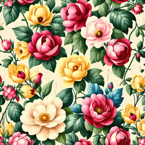 vintage wallpaper with flowers