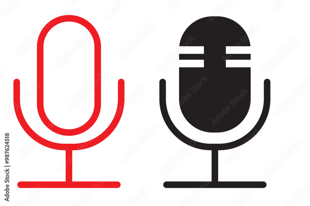 Record Microphone vector icon. The symbol microphone for web site. Illustration retro microphone for mobile apps. Pictogram Microphone. Minimalist icon. Sound concept icon Record Microphone vector icon. The symbol microphone for web site. Illustration retro microphone for mobile apps. Pictogram Microphone. Minimalist icon. Sound concept icon