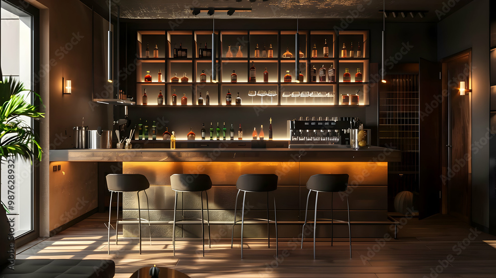 Modern Bar Interior Design with Dark Wood and Minimalist Decor Modern Bar Interior Design with Dark Wood and Minimalist Decor