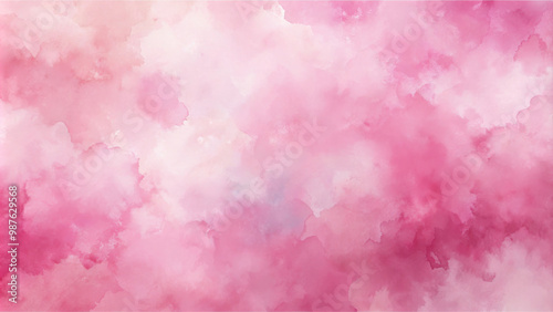 Soft pink watercolor background creates dreamy and serene atmosphere, perfect for various design projects. This gentle blend of hues evokes feelings of calmness and creativity