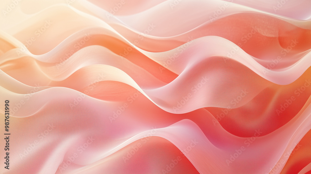 Flowing silky fabric texture in soft peach and pink gradients, ideal for backgrounds and elegant design Flowing silky fabric texture in soft peach and pink gradients, ideal for backgrounds and elegant design