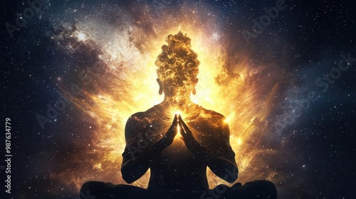 Vishnu transforming into each of his avatars in a cosmic whirl of light, Vishnu transformation, divine avatars, creation