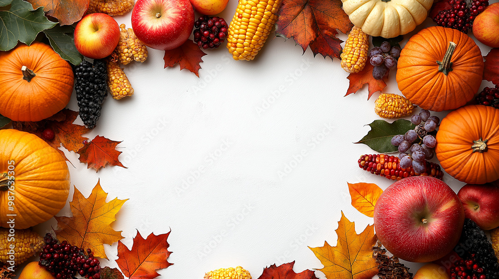Fototapeta premium The symbol of THANK GIVING concepts isolate on white backgrounds. Copy space for text. Generative AI Illustrations.