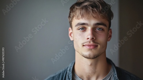 Portrait of a young man with a confident expression.