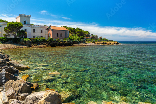 Fototapeta Naklejka Na Ścianę i Meble -  Beautiful mediterranean landscape at Punta Licosa, near Castellabate in the Cilento region. Province of Salerno, Campania, Italy.