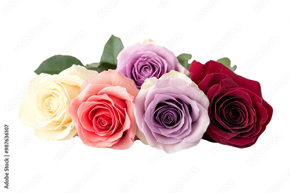 Beautiful Set of Six Roses in Red, Pink, Orange, and Yellow PNG on Transparent White Background Beautiful Set of Six Roses in Red, Pink, Orange, and Yellow PNG on Transparent White Background