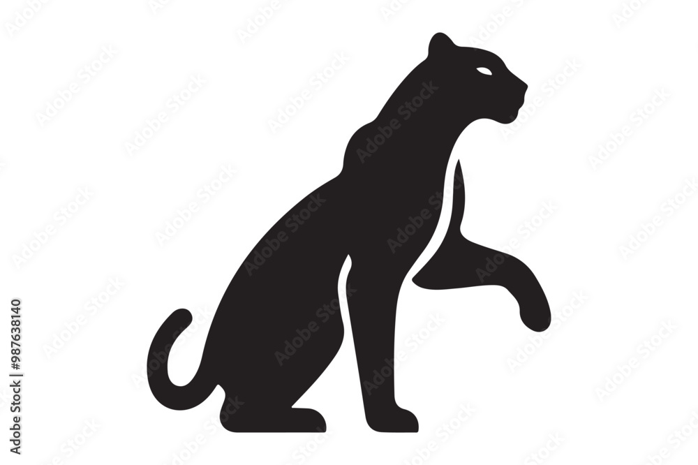 Obraz premium Majestic Panther Silhouette: Animal Vector Illustration