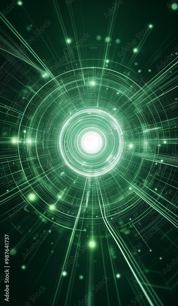 Green and white abstract technology background