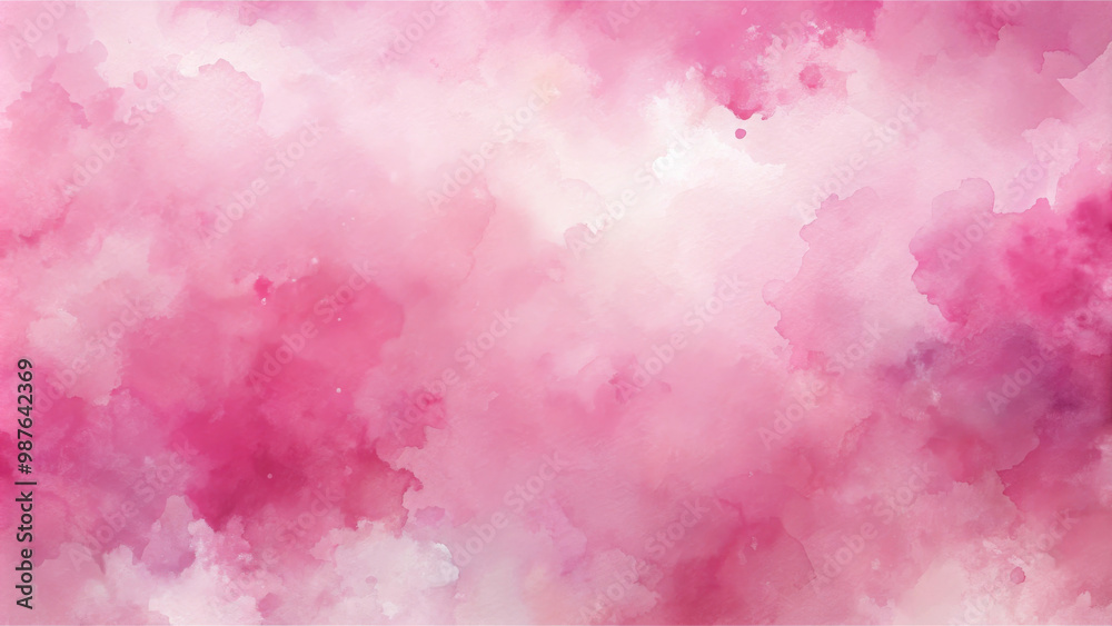 Fototapeta premium Soft pink watercolor background with dreamy, abstract texture, perfect for various design projects. This gentle blend of hues creates calming and artistic atmosphere