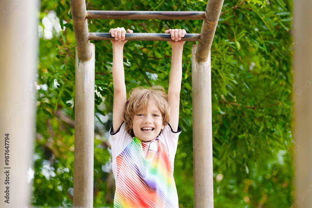 Child on playground. Active kid in school yard. Child on playground. Active kid in school yard.