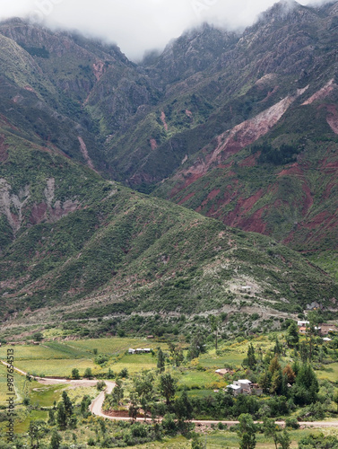 Maragua Crater, in the moutainous region of Cordillera de los Frailes. Near Sucre, Bolivia. A famous hike on a pre-hispanic trail down to the crater. photo