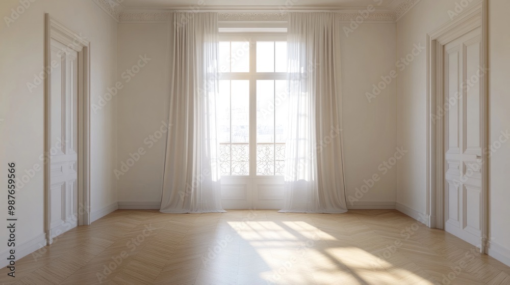 Obraz premium Sunlit Parisian Apartment Interior