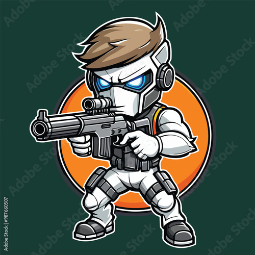 First-person shooter Logo mascot