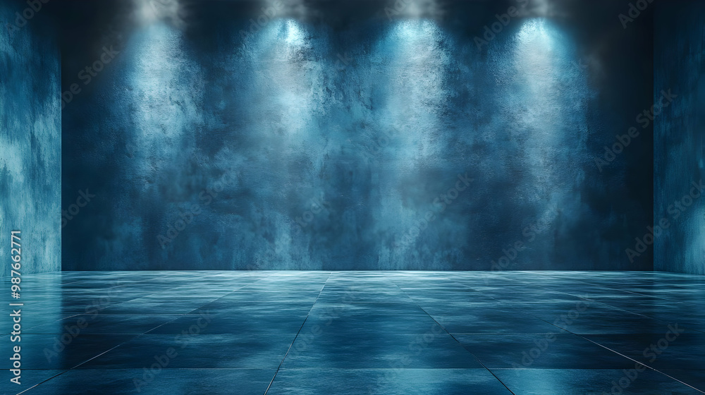 Blue Abstract Background with Glowing Lights - 3D Rendering Blue Abstract Background with Glowing Lights - 3D Rendering