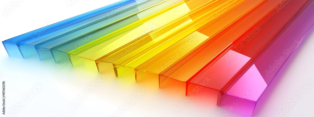 Vibrant Visible Light Spectrum 3D Rendered Prismatic Color Gradient Design Vibrant Visible Light Spectrum 3D Rendered Prismatic Color Gradient Design