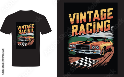 Vintage Racing T-Shirt Design Classic Speed and Retro Style for Racing Fans