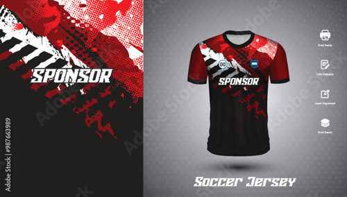 Soccer jersey design for sublimation or sports t-shirt design for cricket
 photo