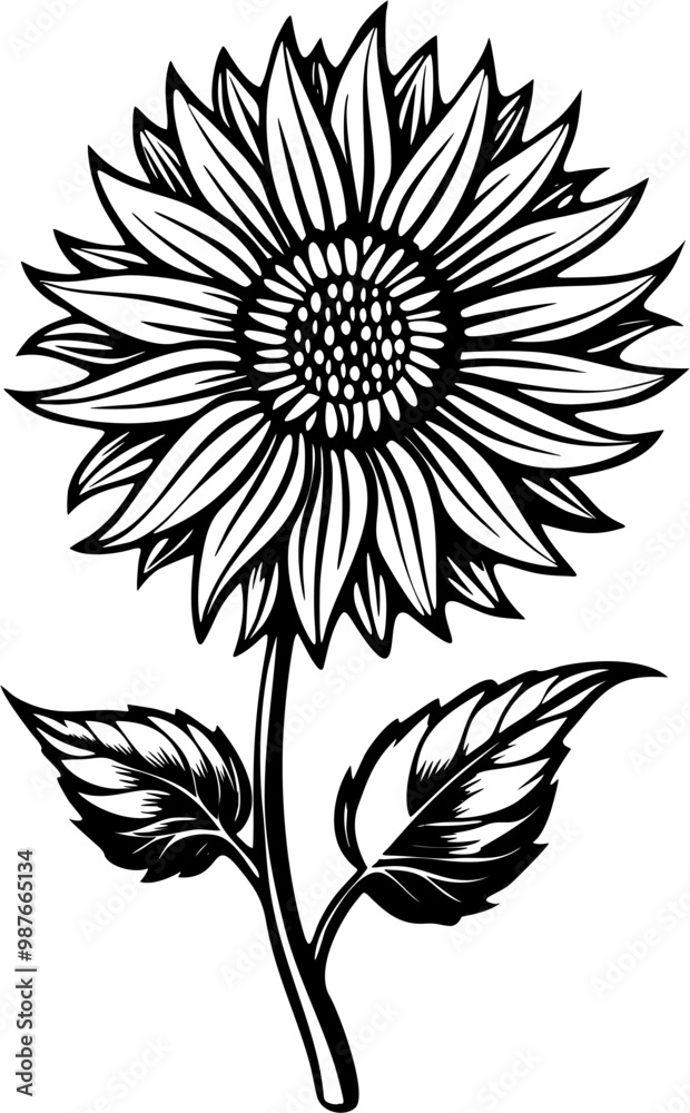 custom made wallpaper toronto digitalillustration flower vector. sunflower vector .daisy vector . flower outline vector