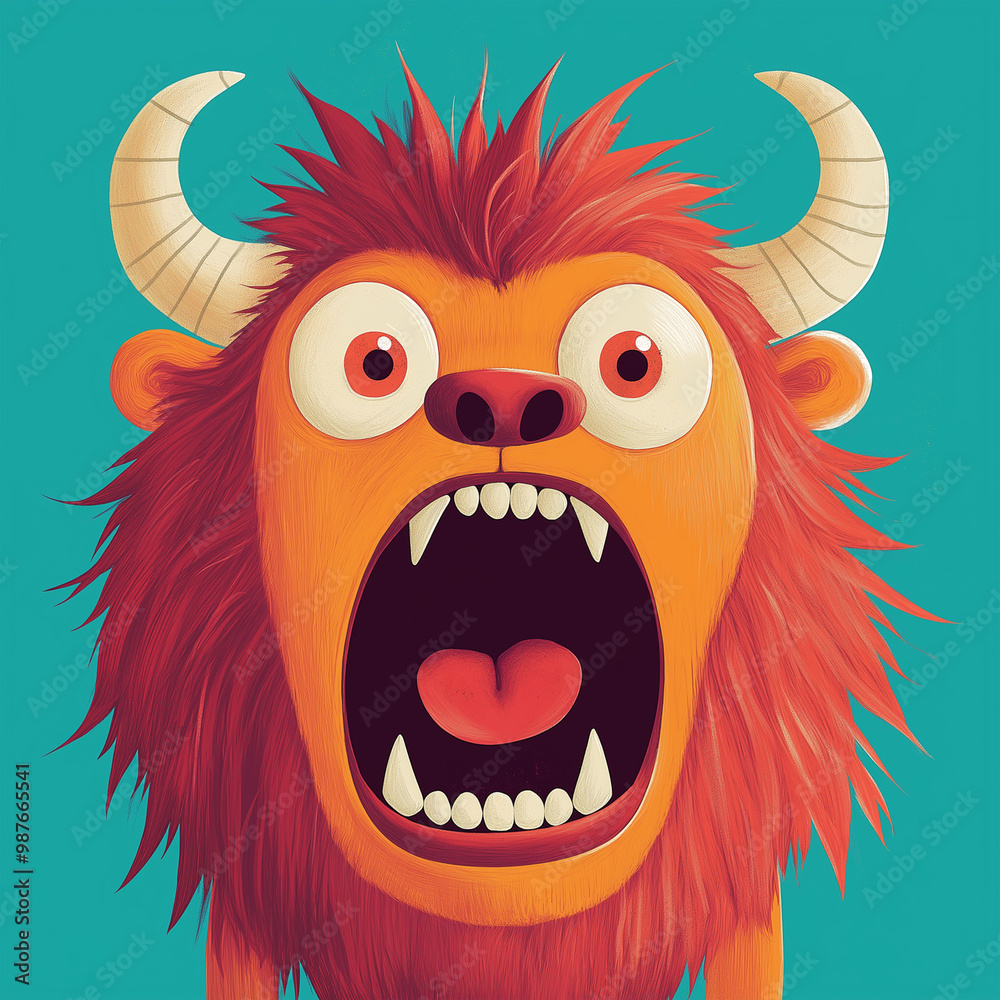 The cute orange cartoon lion, game character, Illustration The cute orange cartoon lion, game character, Illustration