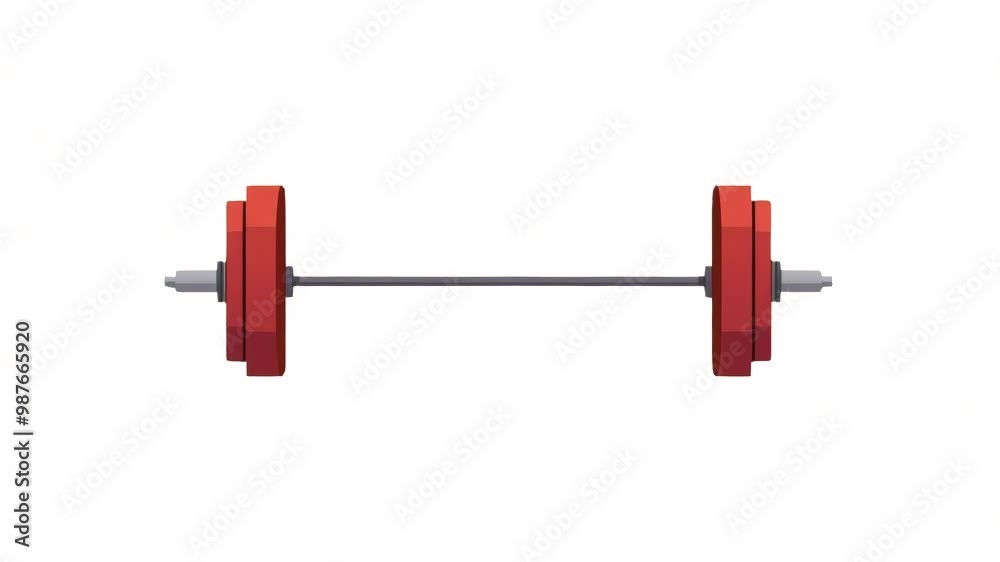 Animated barbell icon. the concept of a healthy lifestyle. isolated barbell icon on a white background